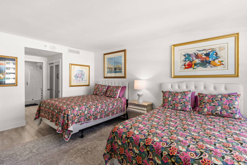 bedroom and bathroom