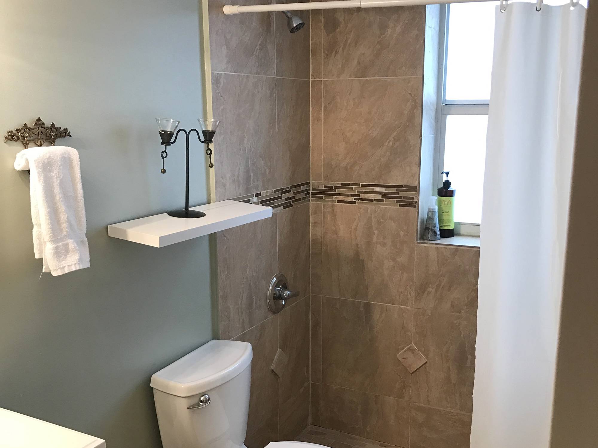 bathroom and shower