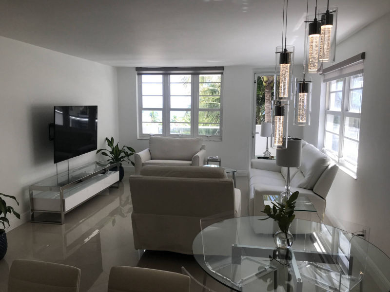 living room with beach view