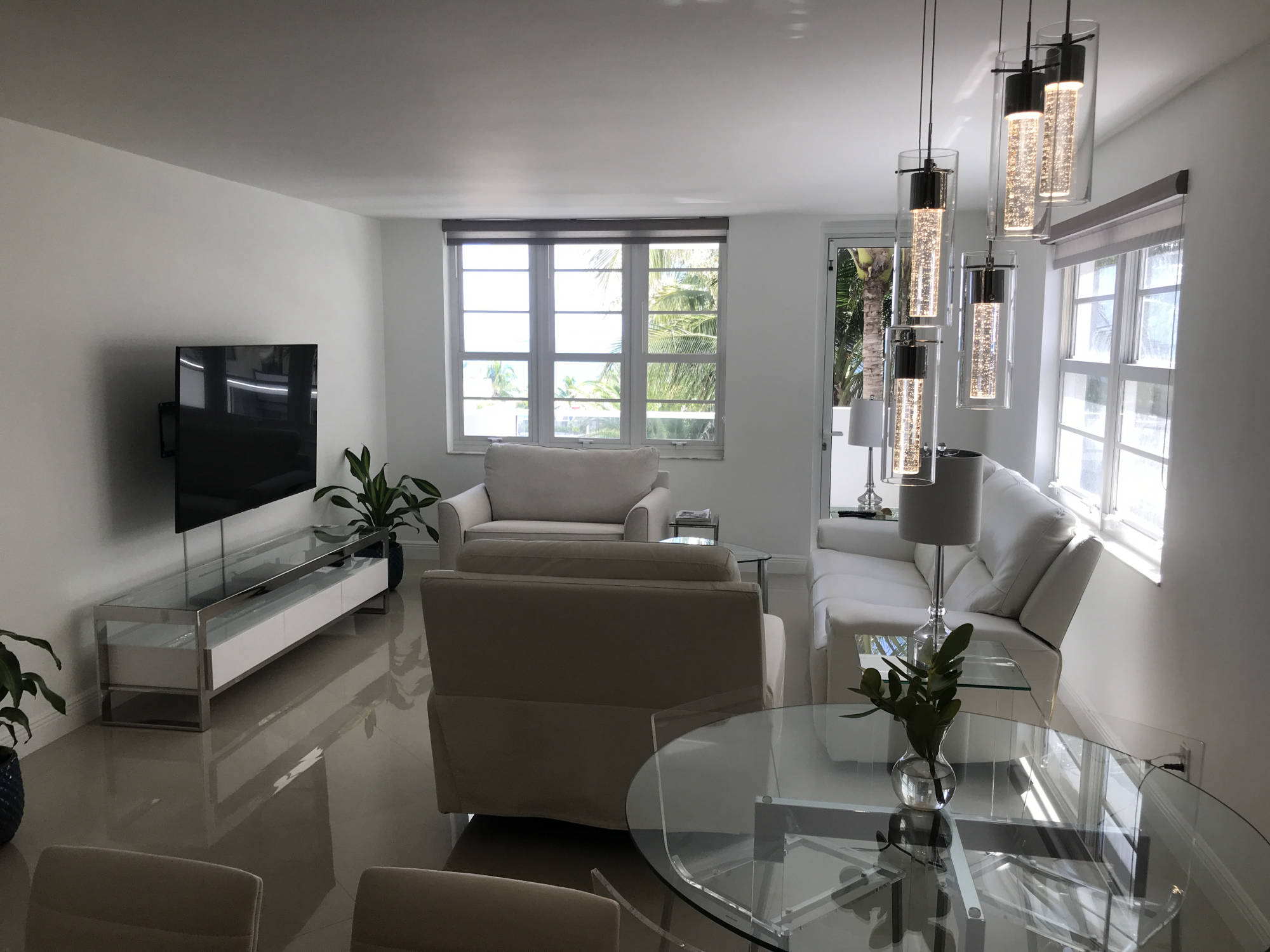 living room with beach view