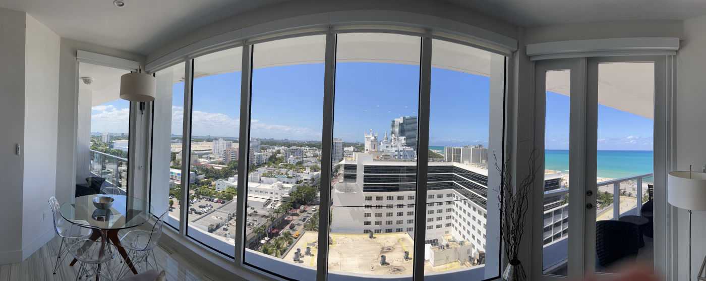 living room panorama with amazing view