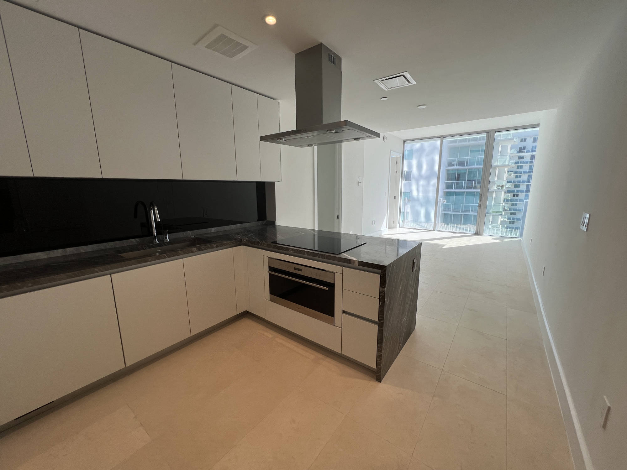 kitchen and living room