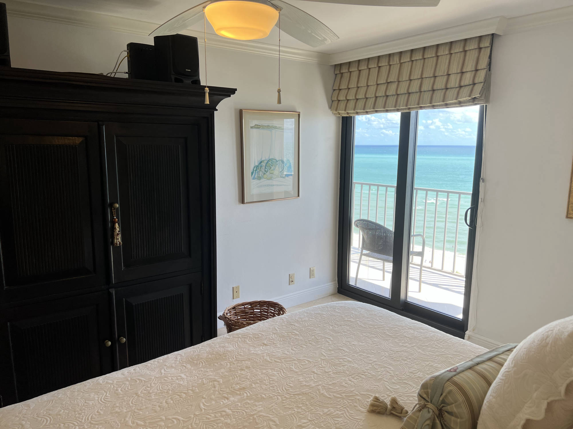 bedroom with ocean view