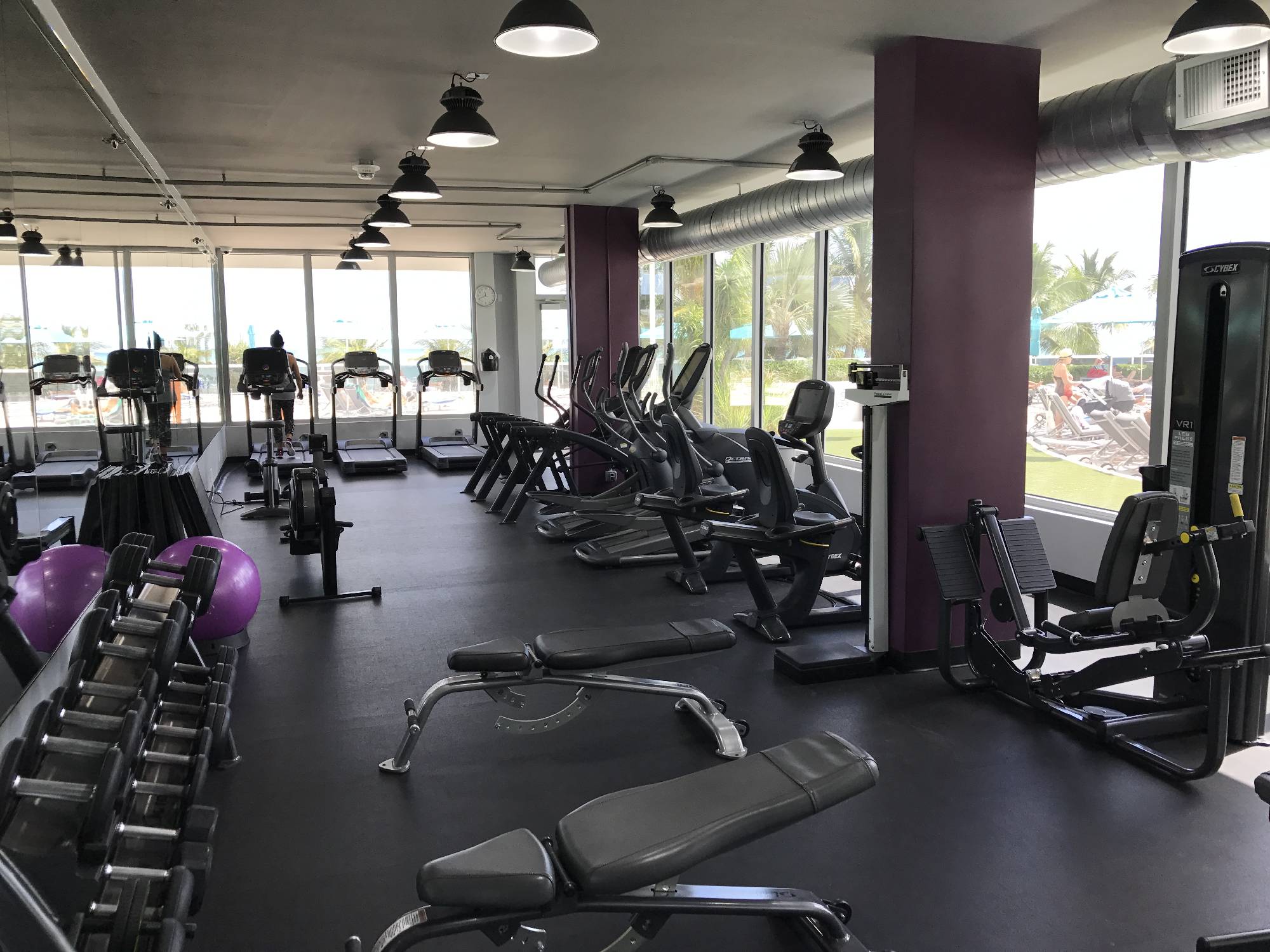 gym with beach view