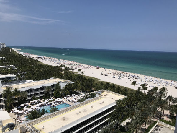 view of Miami Beach from the balcony