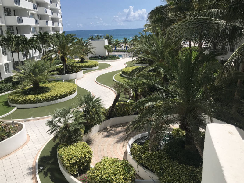 garden and ocean view